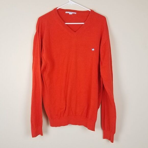 Southern Tide Orange Vneck Men's Sweater Large - Picture 1 of 7